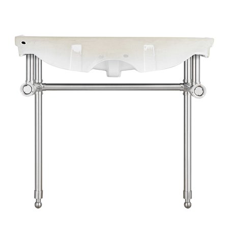 Anzzi 34.5 in. Console Sink in Brushed Nickel with Ceramic Counter Top CS-FGC003-BN